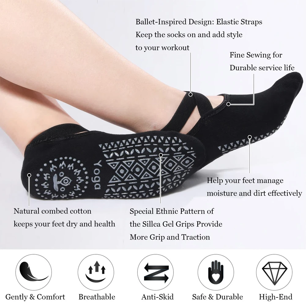 1Pair Yoga Socks for Women Non - đánh giá và giá Pilates Yoga Barre