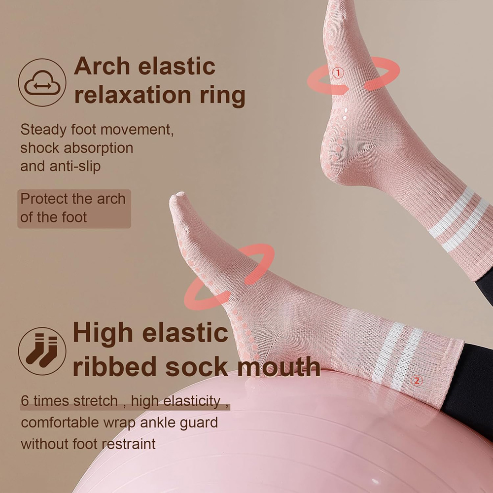 Yoga Pilates Socks with Grips  - đánh giá và giá Pilates Yoga Barre